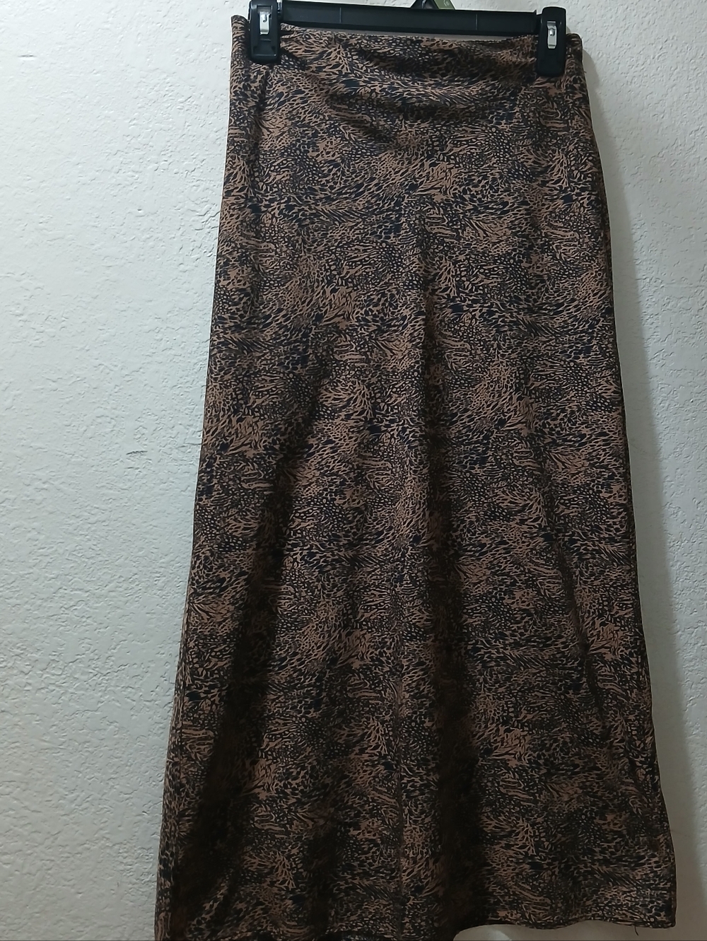 Neutral Brown & Black Patterned Maxi Skirt
